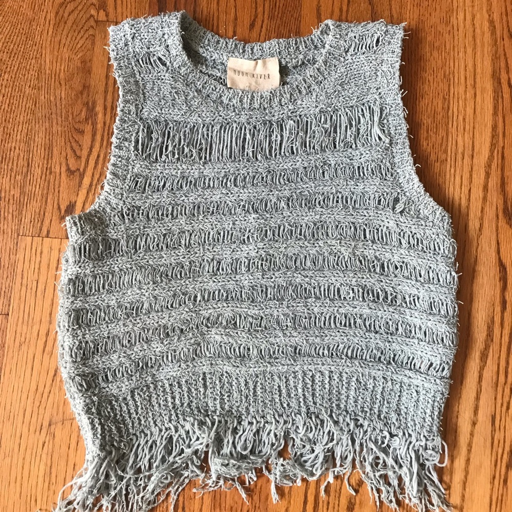 Moon River Sweater Fringe Tank
